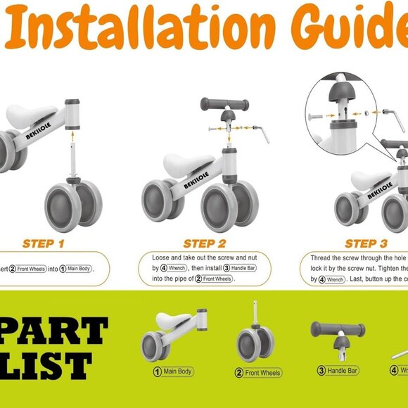 Balance Bike for 1 Year Old Gifts Pre-School First Bike and 1st BirthdayGift1Set - Picture 4 of 8